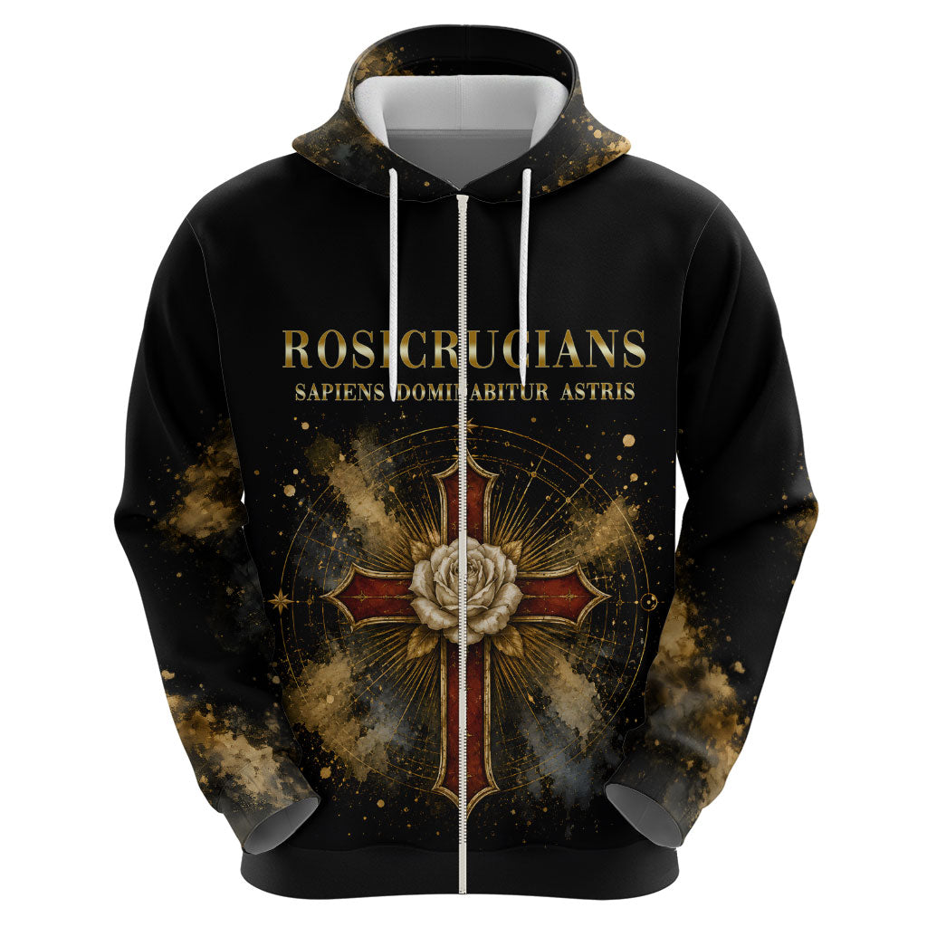 Personalized Rosicrucians Hoodie Sapiens Dominabitur Astris Rose Cross
