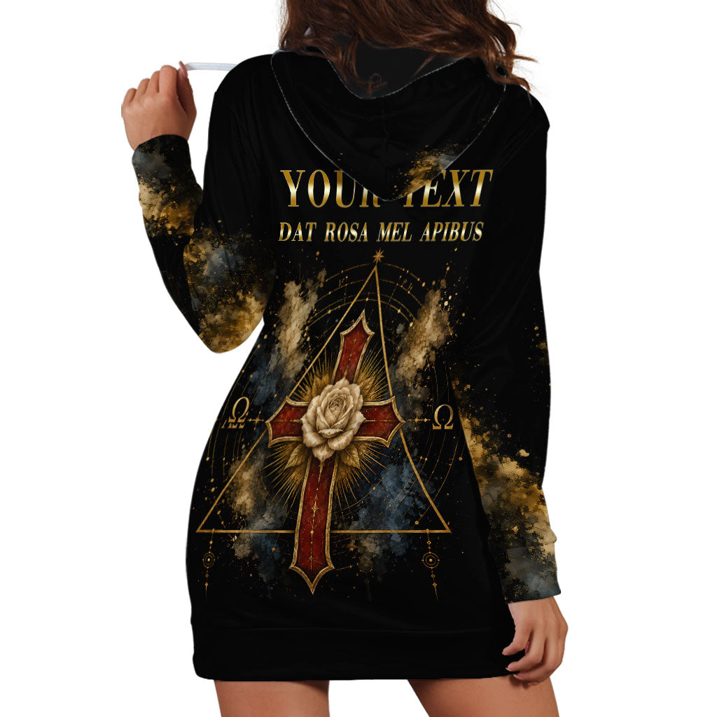 Personalized Rosicrucians Hoodie Dress Sapiens Dominabitur Astris Rose Cross