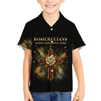 Personalized Rosicrucians Kid Hawaiian Shirt Sapiens Dominabitur Astris Rose Cross