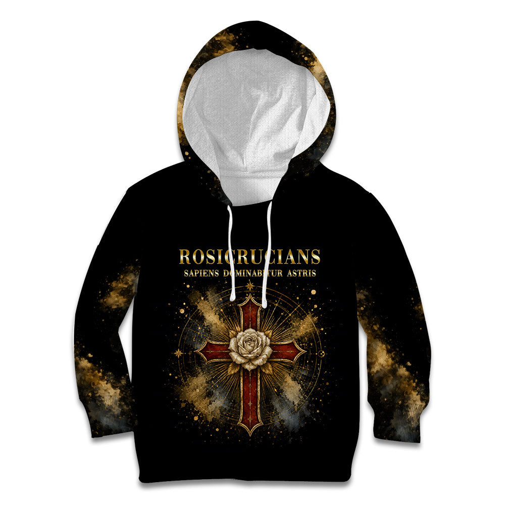 Personalized Rosicrucians Kid Hoodie Sapiens Dominabitur Astris Rose Cross