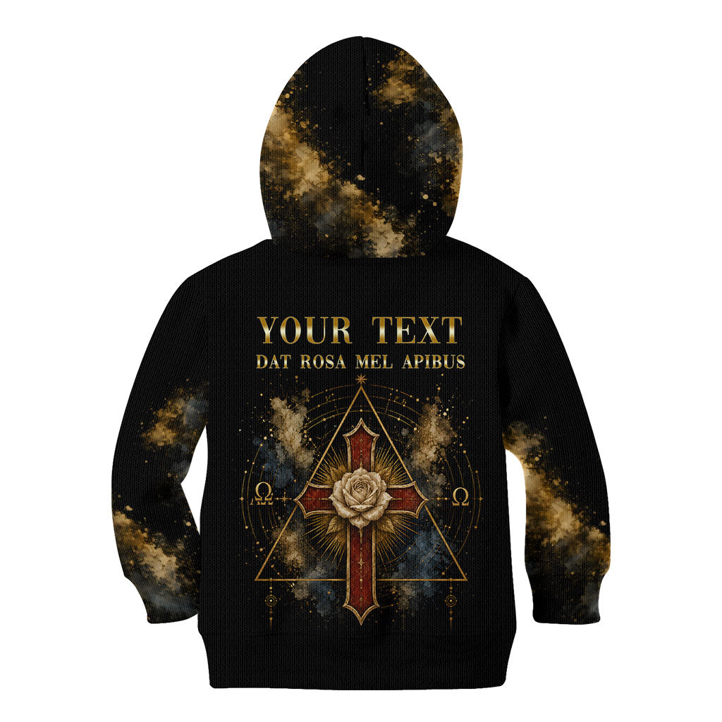 Personalized Rosicrucians Kid Hoodie Sapiens Dominabitur Astris Rose Cross