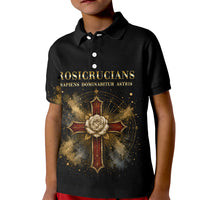 Personalized Rosicrucians Kid Polo Shirt Sapiens Dominabitur Astris Rose Cross