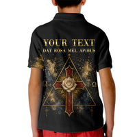 Personalized Rosicrucians Kid Polo Shirt Sapiens Dominabitur Astris Rose Cross