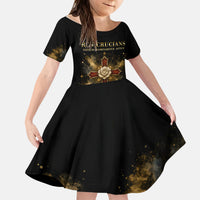 Personalized Rosicrucians Kid Short Sleeve Dress Sapiens Dominabitur Astris Rose Cross
