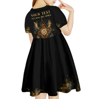 Personalized Rosicrucians Kid Short Sleeve Dress Sapiens Dominabitur Astris Rose Cross