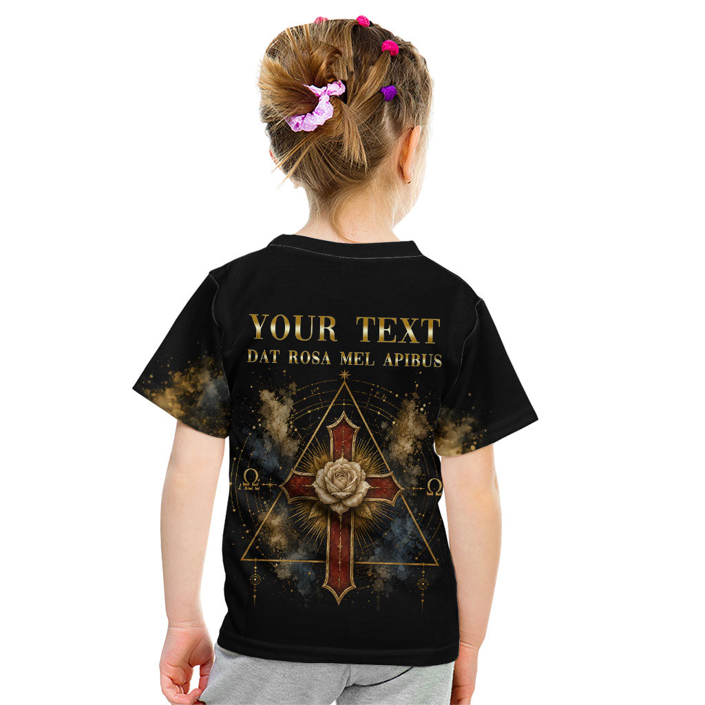 Personalized Rosicrucians Kid T Shirt Sapiens Dominabitur Astris Rose Cross