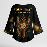 Personalized Rosicrucians Kimono Sleeve Blouse Sapiens Dominabitur Astris Rose Cross