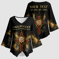 Personalized Rosicrucians Kimono Sleeve Blouse Sapiens Dominabitur Astris Rose Cross
