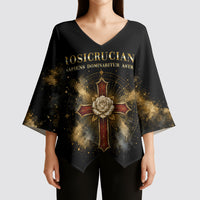 Personalized Rosicrucians Kimono Sleeve Blouse Sapiens Dominabitur Astris Rose Cross