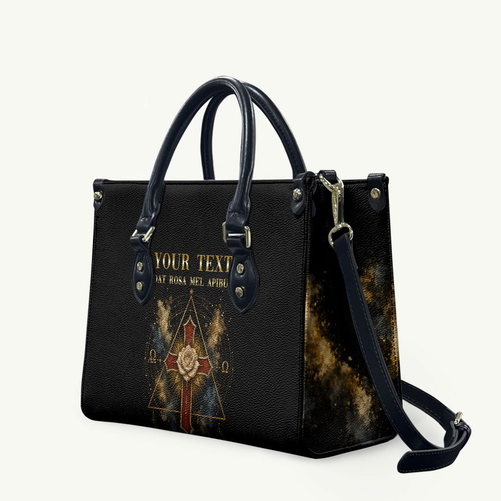 Personalized Rosicrucians Leather Bag Sapiens Dominabitur Astris Rose Cross