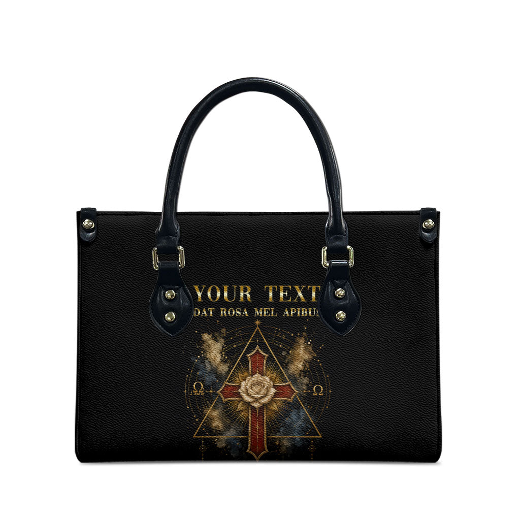 Personalized Rosicrucians Leather Bag Sapiens Dominabitur Astris Rose Cross