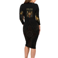 Personalized Rosicrucians Long Sleeve Bodycon Dress Sapiens Dominabitur Astris Rose Cross