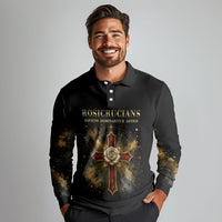Personalized Rosicrucians Long Sleeve Polo Shirt Sapiens Dominabitur Astris Rose Cross