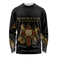 Personalized Rosicrucians Long Sleeve Shirt Sapiens Dominabitur Astris Rose Cross