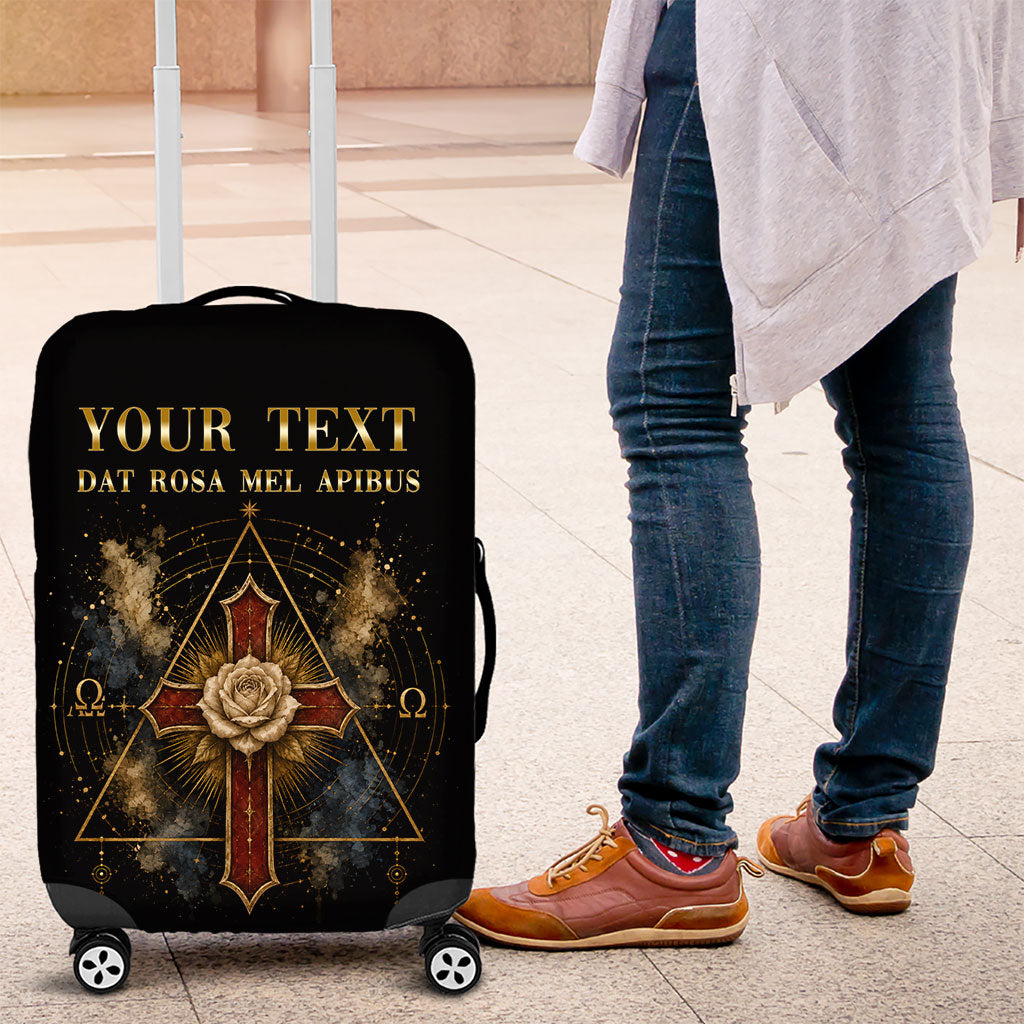Personalized Rosicrucians Luggage Cover Sapiens Dominabitur Astris Rose Cross