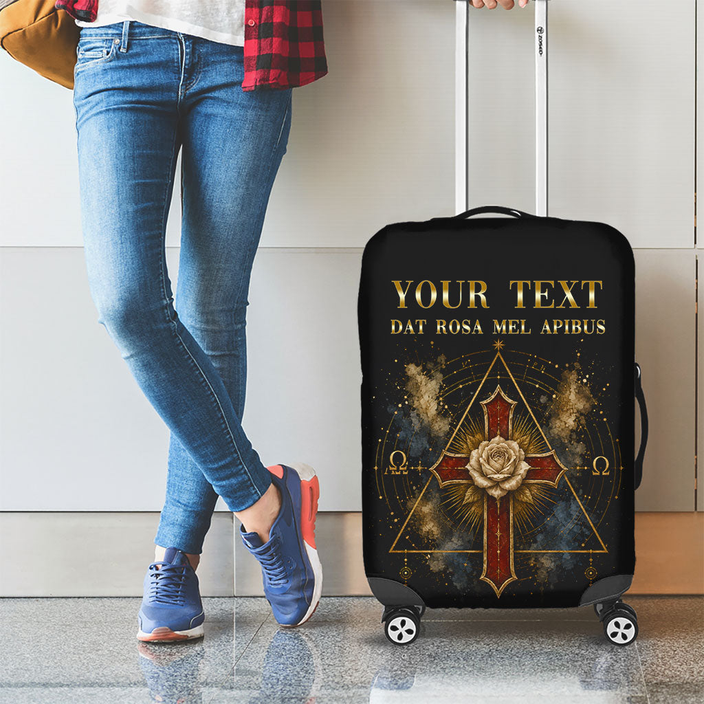 Personalized Rosicrucians Luggage Cover Sapiens Dominabitur Astris Rose Cross