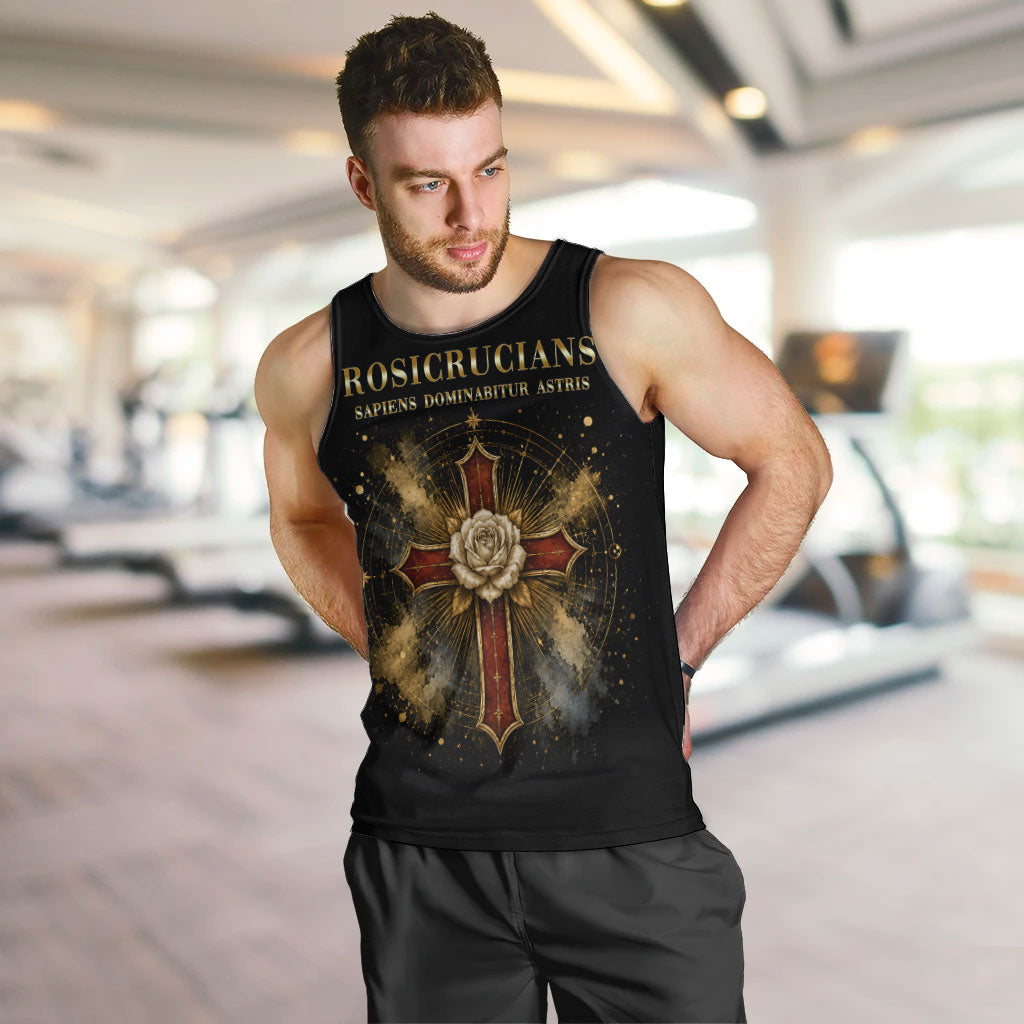Personalized Rosicrucians Men Tank Top Sapiens Dominabitur Astris Rose Cross