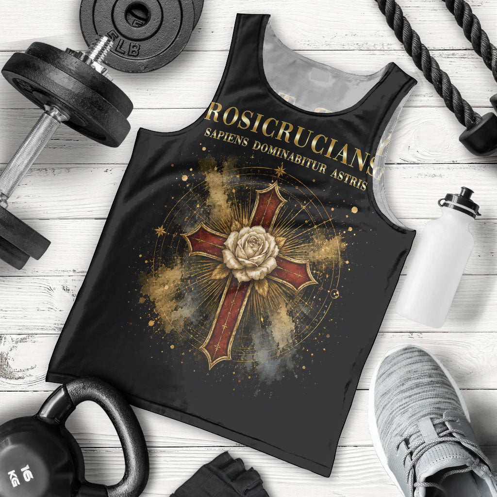 Personalized Rosicrucians Men Tank Top Sapiens Dominabitur Astris Rose Cross