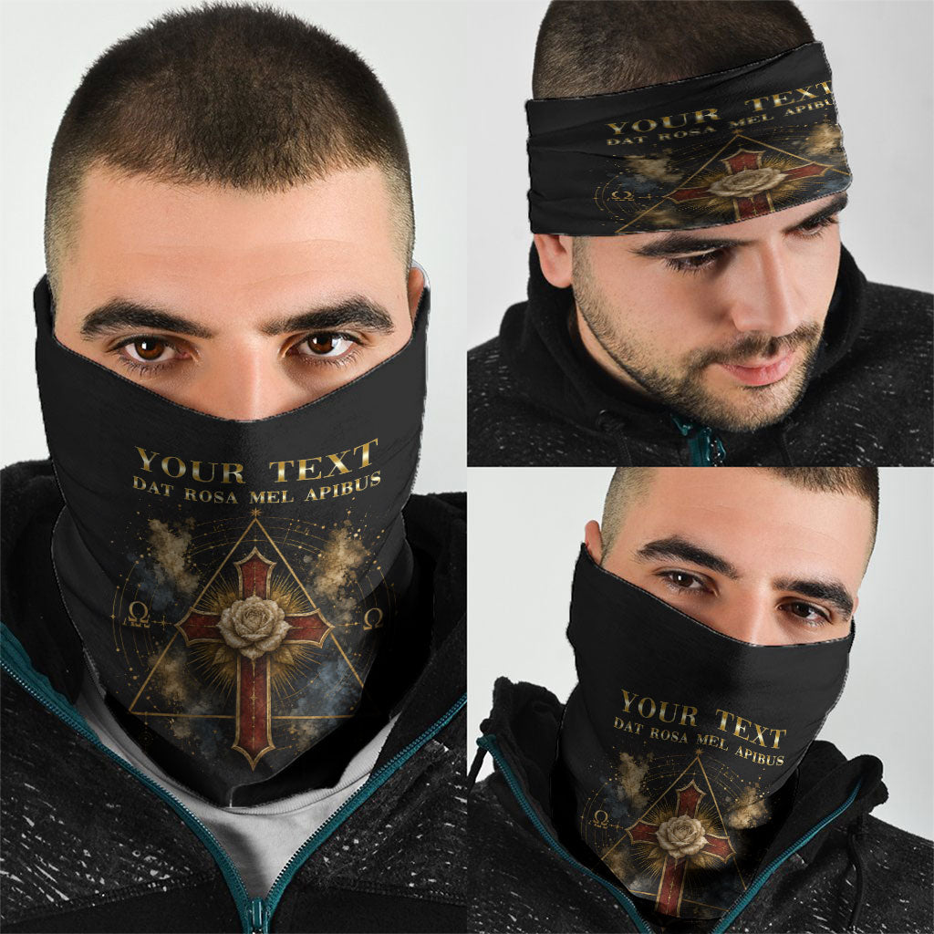 Personalized Rosicrucians Neck Gaiter Sapiens Dominabitur Astris Rose Cross