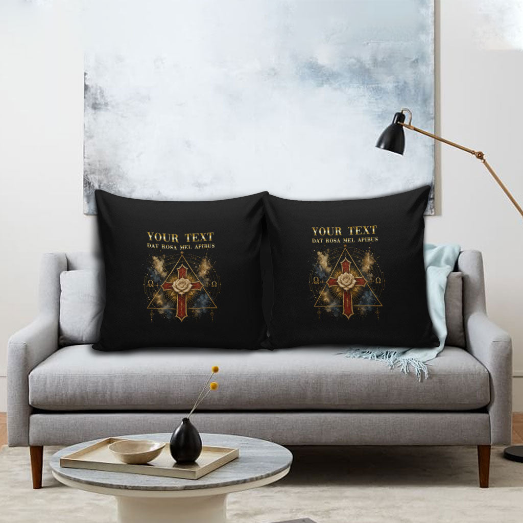Personalized Rosicrucians Pillow Cover Sapiens Dominabitur Astris Rose Cross