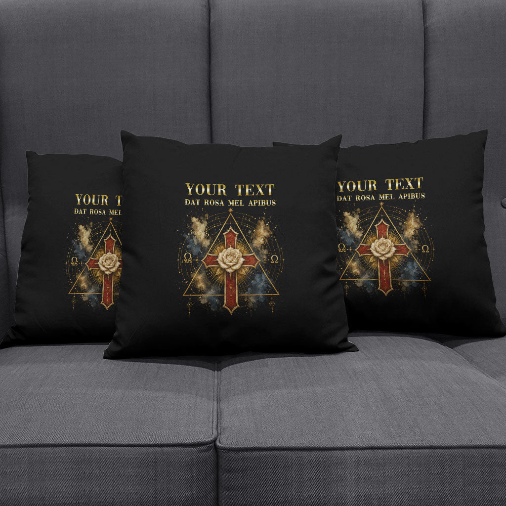 Personalized Rosicrucians Pillow Cover Sapiens Dominabitur Astris Rose Cross