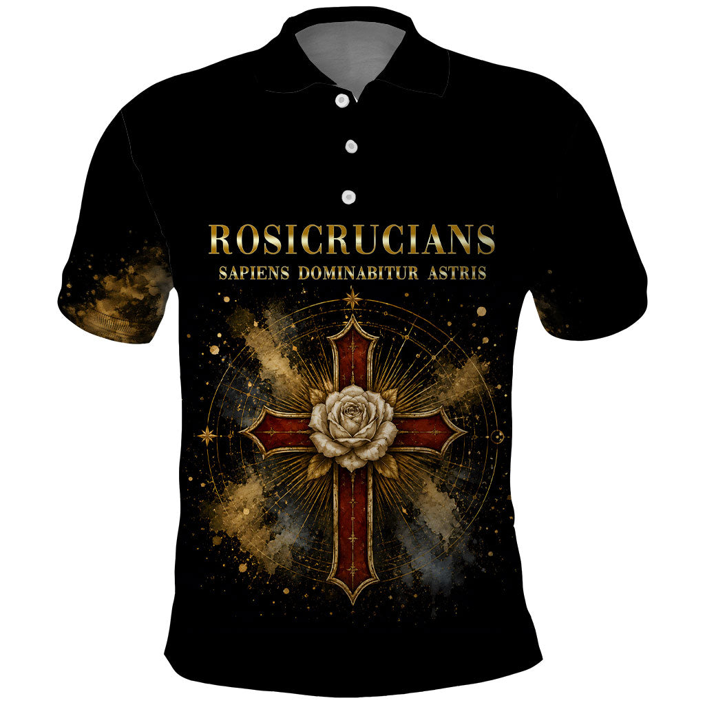 Personalized Rosicrucians Polo Shirt Sapiens Dominabitur Astris Rose Cross