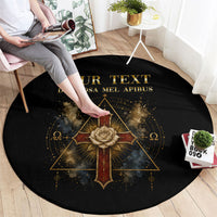 Personalized Rosicrucians Round Carpet Sapiens Dominabitur Astris Rose Cross