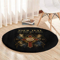 Personalized Rosicrucians Round Carpet Sapiens Dominabitur Astris Rose Cross