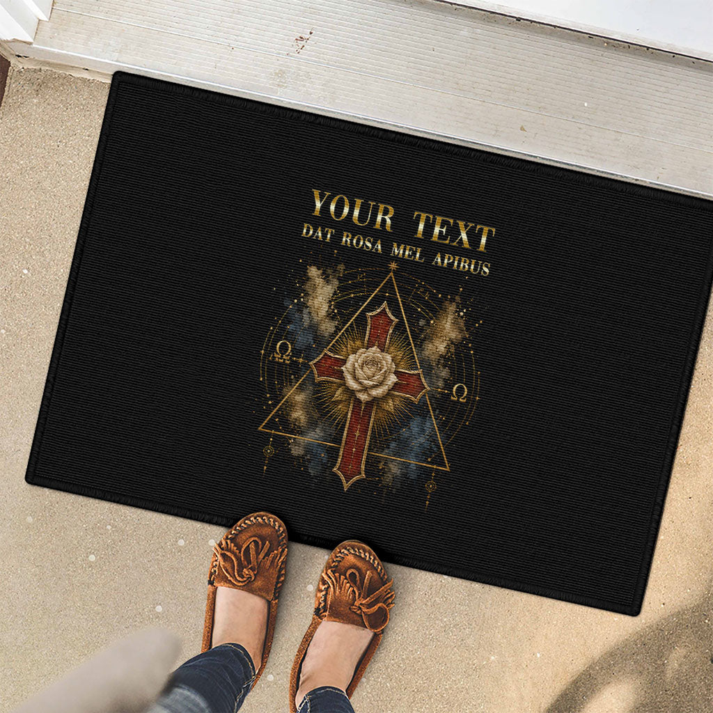 Personalized Rosicrucians Rubber Doormat Sapiens Dominabitur Astris Rose Cross