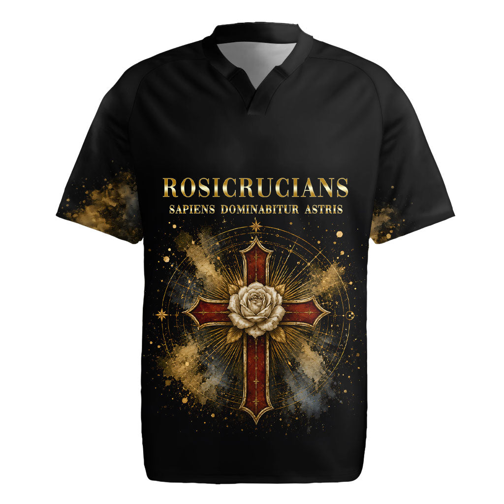 Personalized Rosicrucians Rugby Jersey Sapiens Dominabitur Astris Rose Cross
