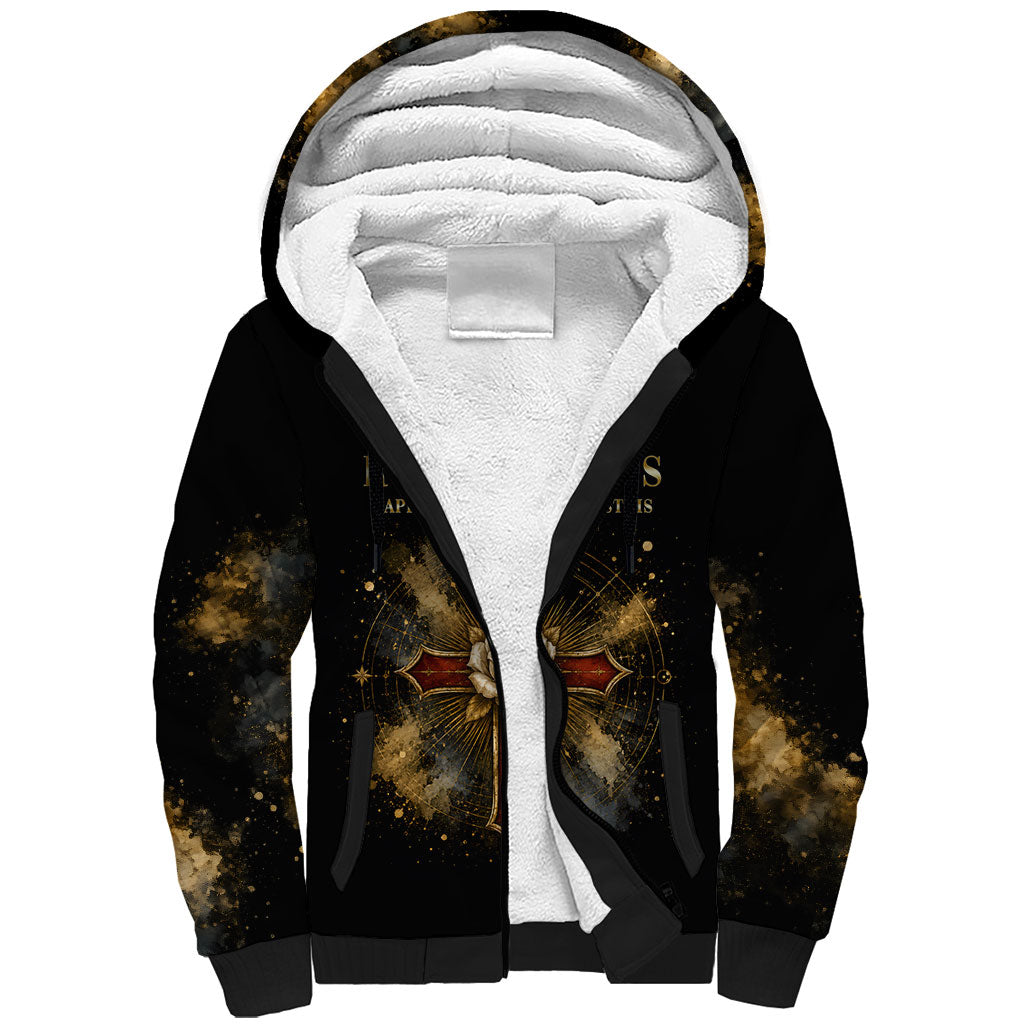Personalized Rosicrucians Sherpa Hoodie Sapiens Dominabitur Astris Rose Cross