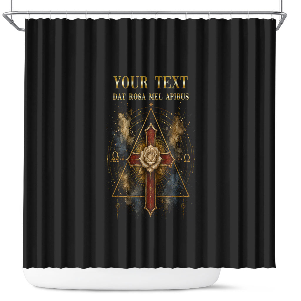Personalized Rosicrucians Shower Curtain Sapiens Dominabitur Astris Rose Cross