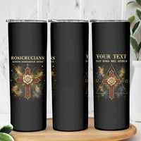 Personalized Rosicrucians Skinny Tumbler Sapiens Dominabitur Astris Rose Cross