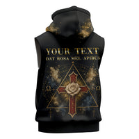 Personalized Rosicrucians Sleeveless Hoodie Sapiens Dominabitur Astris Rose Cross