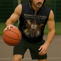 Personalized Rosicrucians Sleeveless Zip Hoodie Sapiens Dominabitur Astris Rose Cross