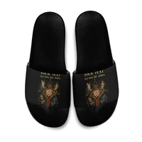 Personalized Rosicrucians Slide Sandals Sapiens Dominabitur Astris Rose Cross