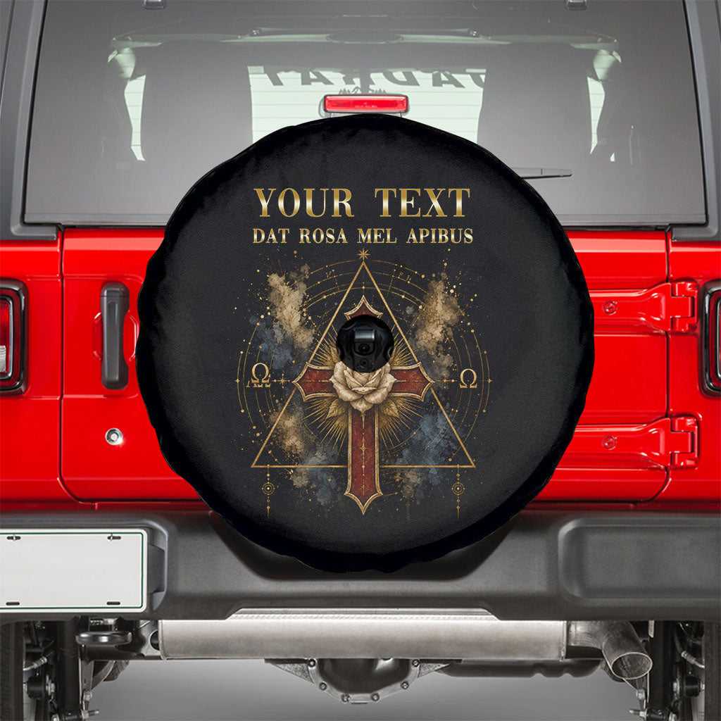 Personalized Rosicrucians Spare Tire Cover Sapiens Dominabitur Astris Rose Cross