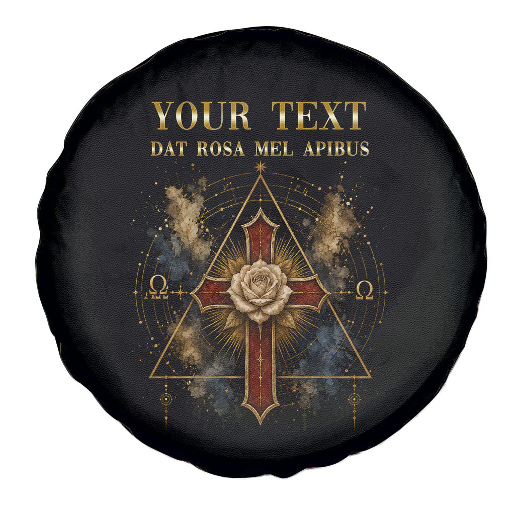 Personalized Rosicrucians Spare Tire Cover Sapiens Dominabitur Astris Rose Cross
