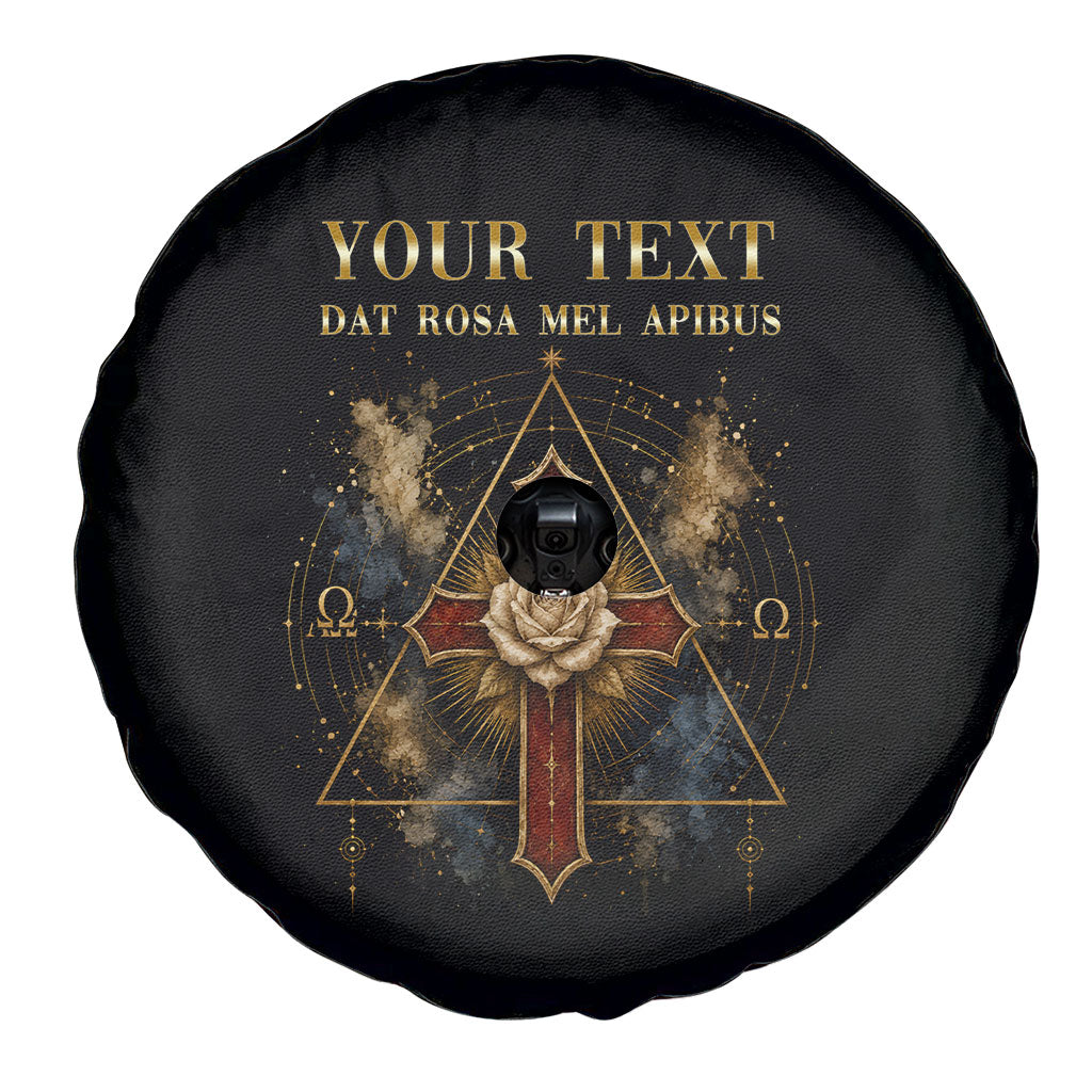Personalized Rosicrucians Spare Tire Cover Sapiens Dominabitur Astris Rose Cross