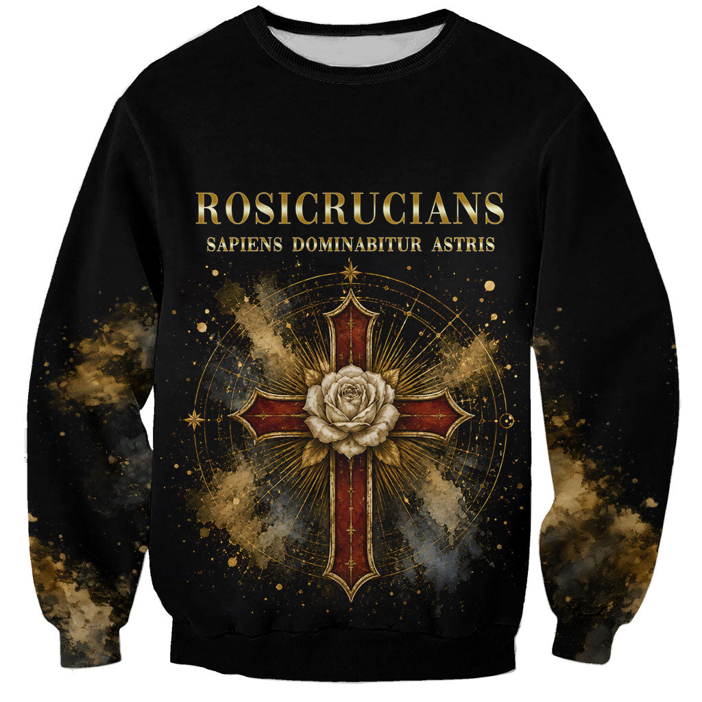 Personalized Rosicrucians Sweatshirt Sapiens Dominabitur Astris Rose Cross