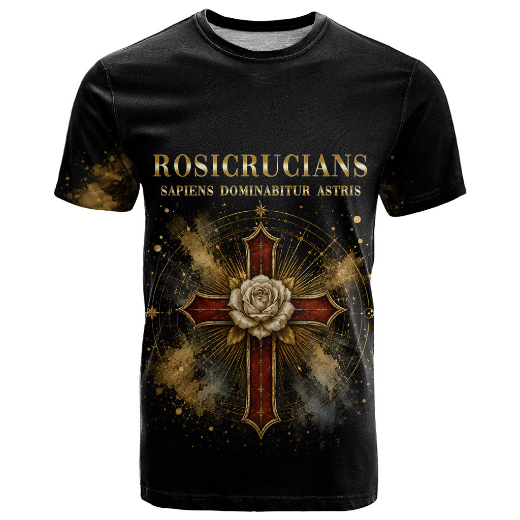 Personalized Rosicrucians T Shirt Sapiens Dominabitur Astris Rose Cross