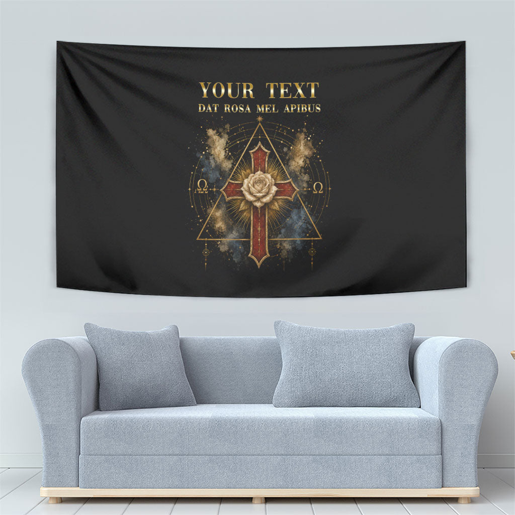 Personalized Rosicrucians Tapestry Sapiens Dominabitur Astris Rose Cross