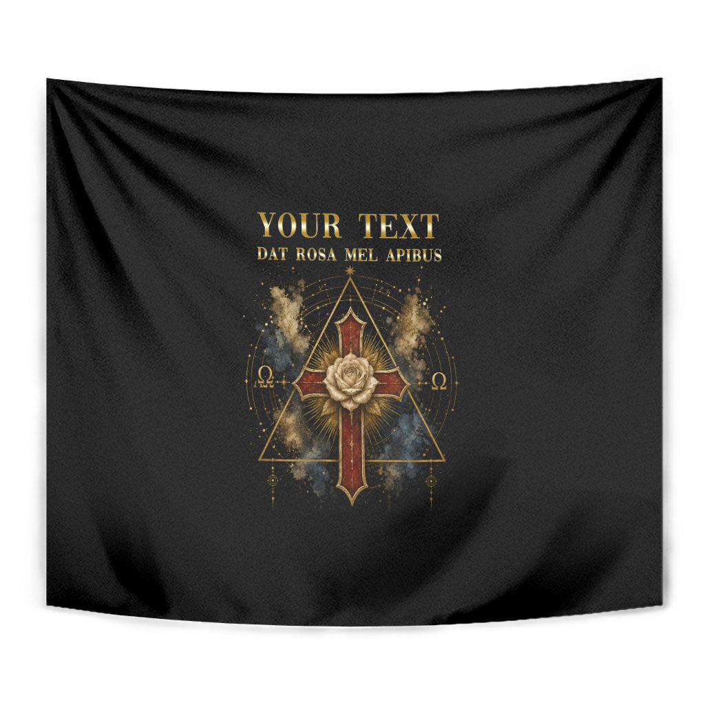 Personalized Rosicrucians Tapestry Sapiens Dominabitur Astris Rose Cross