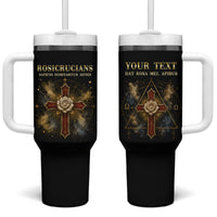 Personalized Rosicrucians Tumbler With Handle Sapiens Dominabitur Astris Rose Cross