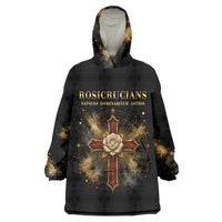 Personalized Rosicrucians Wearable Blanket Hoodie Sapiens Dominabitur Astris Rose Cross