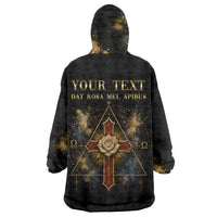 Personalized Rosicrucians Wearable Blanket Hoodie Sapiens Dominabitur Astris Rose Cross
