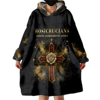 Personalized Rosicrucians Wearable Blanket Hoodie Sapiens Dominabitur Astris Rose Cross