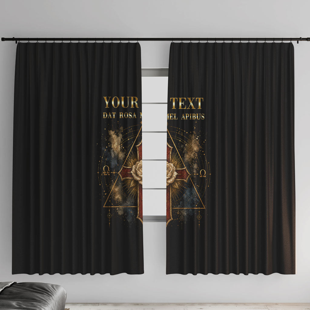 Personalized Rosicrucians Window Curtain Sapiens Dominabitur Astris Rose Cross