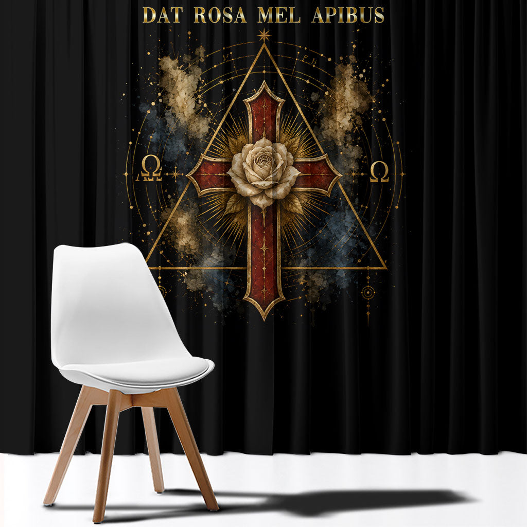 Personalized Rosicrucians Window Curtain Sapiens Dominabitur Astris Rose Cross