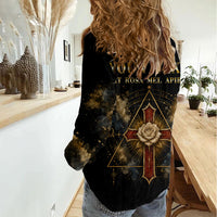 Personalized Rosicrucians Women Casual Shirt Sapiens Dominabitur Astris Rose Cross